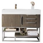 Columbia 36IN Single Vanity Cabinet Ash Gray Brushed Nickel