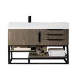 Columbia 36IN Single Vanity Ash Gray Matte Black w/ Glossy White Composite Stone Top