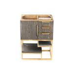 Columbia 36IN Single Vanity Cabinet Ash Gray Radiant Gold