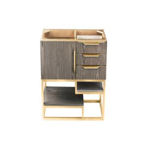 Columbia 36IN Single Vanity Cabinet Ash Gray Radiant Gold