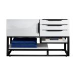 Columbia 36IN Single Vanity Cabinet Glossy White Matte Black