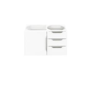 Columbia 36IN Single Vanity Cabinet Glossy White No Hardware