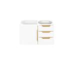 Columbia 36IN Single Wall Mount Vanity Cabinet Glossy White Radiant Gold