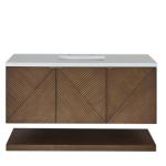 Marcello 48IN Single Vanity Chestnut w/ 3 CM White Zeus Silestone Top