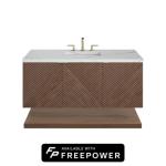 Marcello 48IN Single Vanity Chestnut w/ 3 CM Ethereal Noctis Silestone Top w/ Faucet Plate