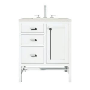Addison 30IN Single Vanity Glossy White w/ 3 CM Lime Delight Silestone Top
