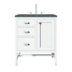 Addison 30IN Single Vanity Glossy White w/ 3 CM Parisien Bleu Silestone Top
