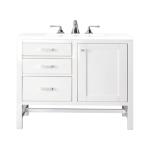 Addison 30IN Single Vanity Glossy White w/ 3 CM White Zeus Silestone Top