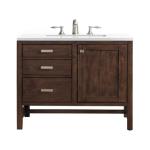Addison 30IN Single Vanity Mid-Century Acacia w/ 3 CM White Zeus Silestone Top