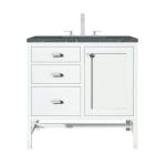 Addison 36IN Single Vanity Glossy White w/ 3 CM Parisien Bleu Silestone Top