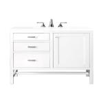 Addison 36IN Single Vanity Glossy White w/ 3 CM White Zeus Silestone Top