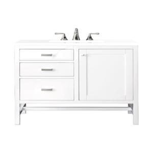 Addison 36IN Single Vanity Glossy White w/ 3 CM White Zeus Silestone Top