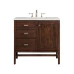 Addison 36IN Single Vanity Mid-Century Acacia w/ 3 CM Lime Delight Silestone Top