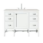 Addison 48IN Single Vanity Glossy White w/ 3 CM Lime Delight Silestone Top