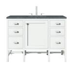 Addison 48IN Single Vanity Glossy White w/ 3 CM Parisien Bleu Silestone Top