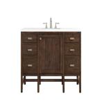 Addison 48IN Single Vanity Mid-Century Acacia w/ 3 CM White Zeus Silestone Top