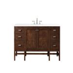 Addison 60IN Single Vanity Mid-Century Acacia w/ 3 CM White Zeus Silestone Top