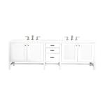 Addison 72IN Double Vanity Glossy White w/ 3 CM White Zeus Silestone Top