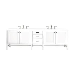 Addison 72IN Double Vanity Glossy White w/ 3 CM White Zeus Silestone Top