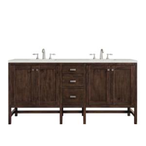 Addison 72IN Double Vanity Mid-Century Acacia w/ 3 CM Lime Delight Silestone Top