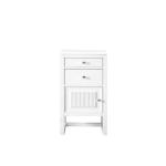 Athens 15IN Base Cabinet w/ Drawers and Left Door Glossy White w/ 3 CM White Zeus Silestone Top