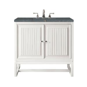 Athens 30IN Single Vanity Glossy White w/ 3 CM Parisien Bleu Silestone Top