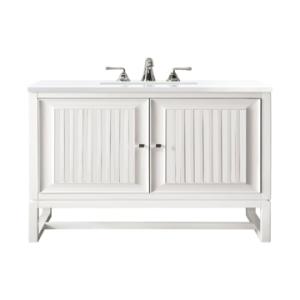 Athens 30IN Single Vanity Glossy White w/ 3 CM White Zeus Silestone Top
