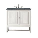 Athens 36IN Single Vanity Glossy White w/ 3 CM Parisien Bleu Silestone Top