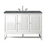 Athens 48IN Single Vanity Glossy White w/ 3 CM Parisien Bleu Silestone Top