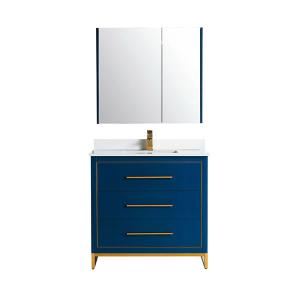 Madrid Collection 36" Single Vanity (Solid Wood) - Navy Blue - Call for Price