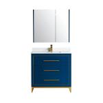 Madrid Collection 36" Single Vanity (Solid Wood) - Navy Blue - Call for Price