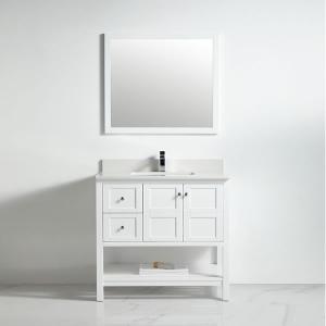 Austin Collection 36" Left Vanity (Solid Wood) - White - Call for Price