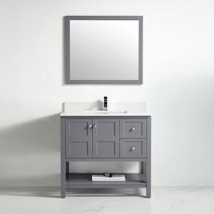 Austin Collection 36" Right Vanity (Solid Wood) - Rock Grey - Call for Price