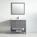 Austin Collection 36" Right Vanity (Solid Wood) - Rock Grey - Call for Price