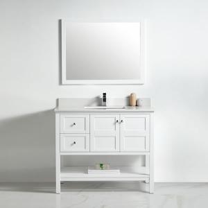 Austin Collection 42" Left Vanity (Solid Wood) - White - Call for Price