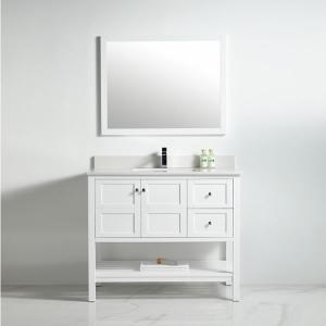 Austin Collection 42" Right Vanity (Solid Wood) - White - Call for Price