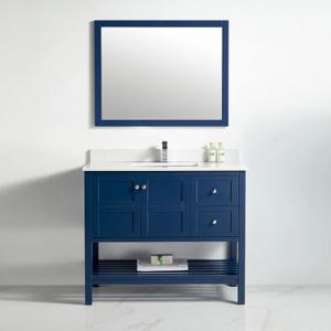 Austin Collection 42" Right Vanity (Solid Wood) - Navy Blue - Call for Price