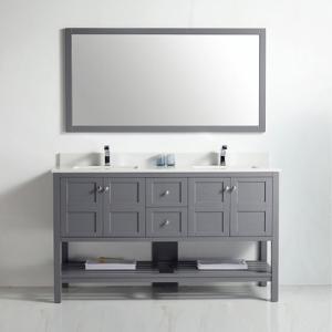 Austin Collection 60" Double Vanity (Solid Wood) - Rock Grey - Call for Price