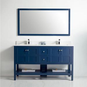 Austin Collection 60" Double Vanity (Solid Wood) - Navy Blue - Call for Price
