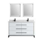 Madrid Collection 60" Double Vanity (Solid Wood) - White - Call for Price