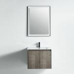 Miami Collection 24" Single Vanity (Solid Wood) - Plaid Grey Oak - Call for Price