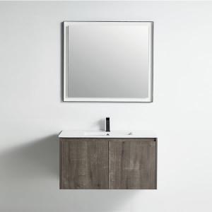 Miami Collection 36" Single Vanity (Solid Wood) - Plaid Grey Oak - Call for Price