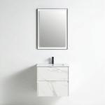 York Collection 24" Single Vanity (Solid Wood) - White Marble Grain - Call for Price
