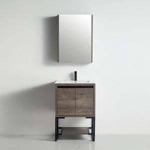 Zurich Collection 24" Single Vanity (Solid Wood) - Plaid Grey Oak - Call for Price