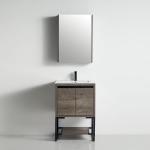 Zurich Collection 24" Single Vanity (Solid Wood) - Plaid Grey Oak - Call for Price