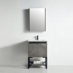 Zurich Collection 24" Single Vanity (Solid Wood) - Grey Marble Grain - Call for Price