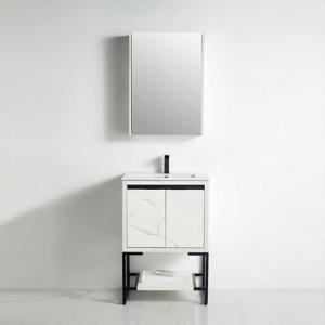 Zurich Collection 24" Single Vanity (Solid Wood) - White Marble Grain - Call for Price