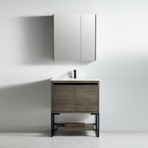 Zurich Collection 30" Single Vanity (Solid Wood) - Plaid Grey Oak - Call for Price