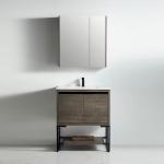 Zurich Collection 30" Single Vanity (Solid Wood) - Plaid Grey Oak - Call for Price