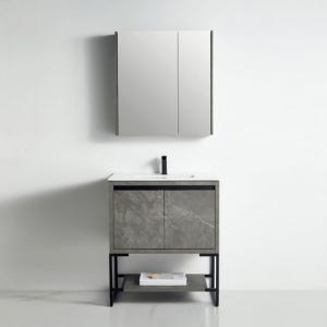 Zurich Collection 30" Single Vanity (Solid Wood) - Grey Marble Grain - Call for Price
